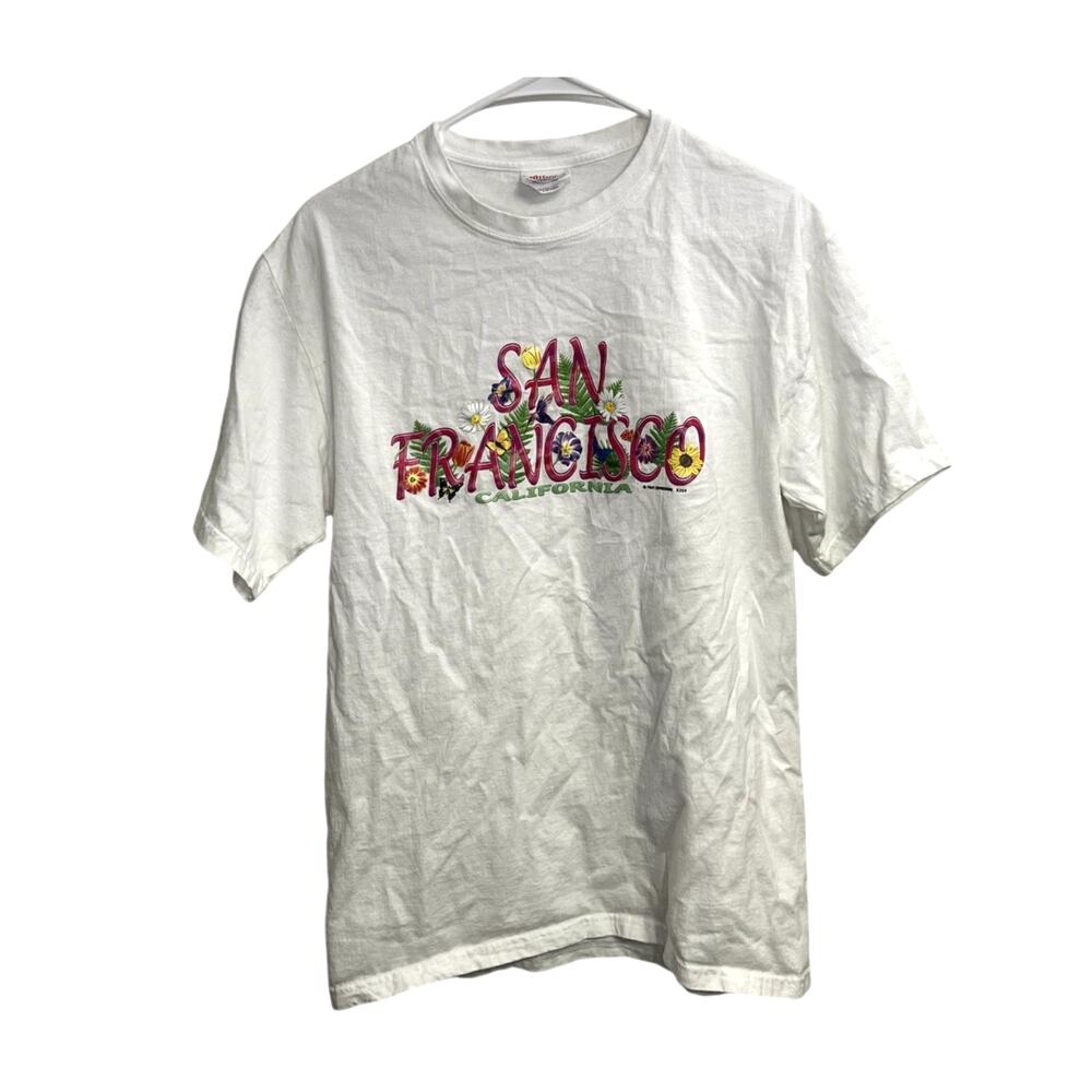 Vintage Floral San Francisco California‎ Tourist Destination Tee Shirt Size M